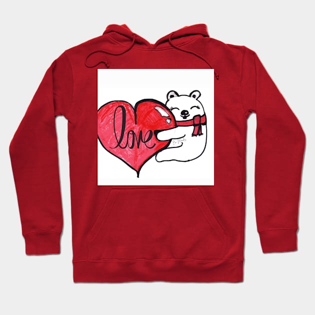 polar bear in love Hoodie by FilMate